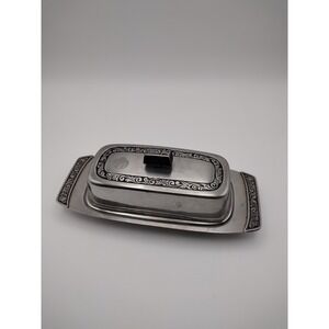 Vintage Oneida Custom Floral 18/8 Stainless Butter Dish and Lid, Made in Japan